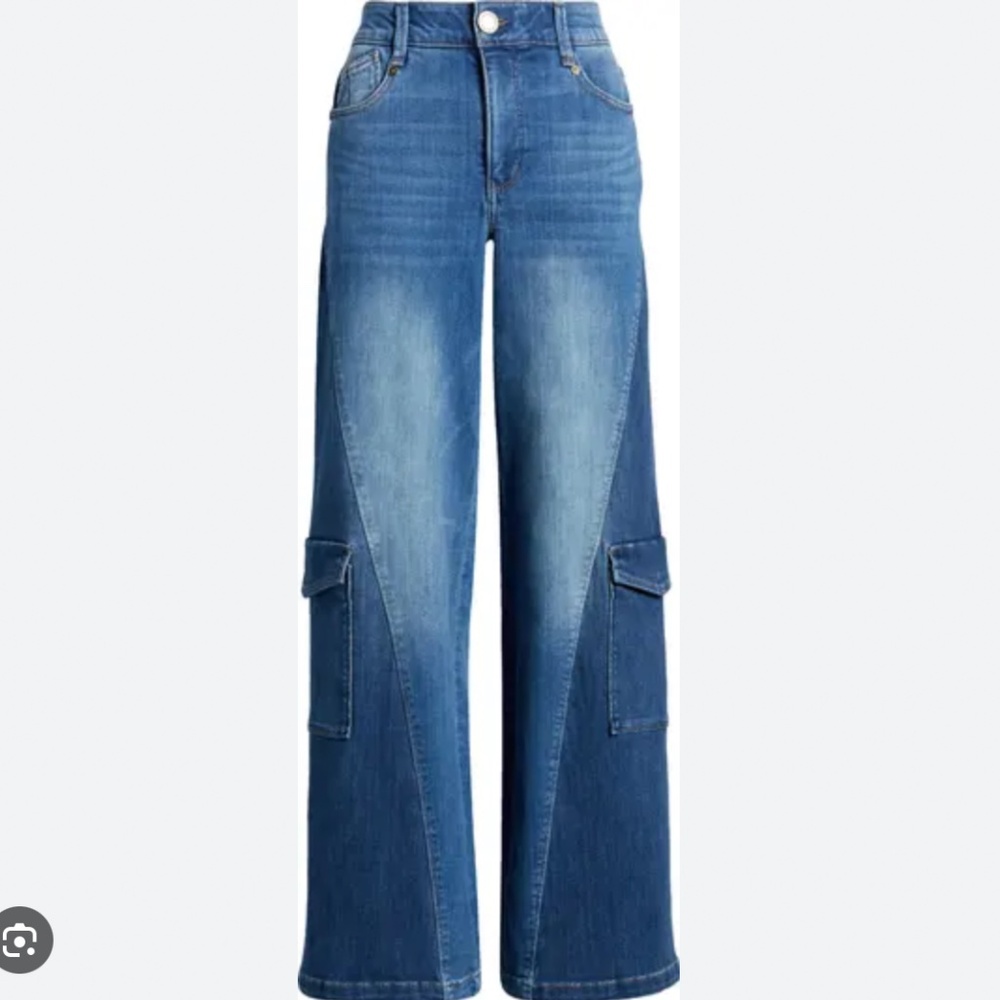 'Ab'Solution Colorblock Wide Leg Cargo Jeans - SOLD OUT